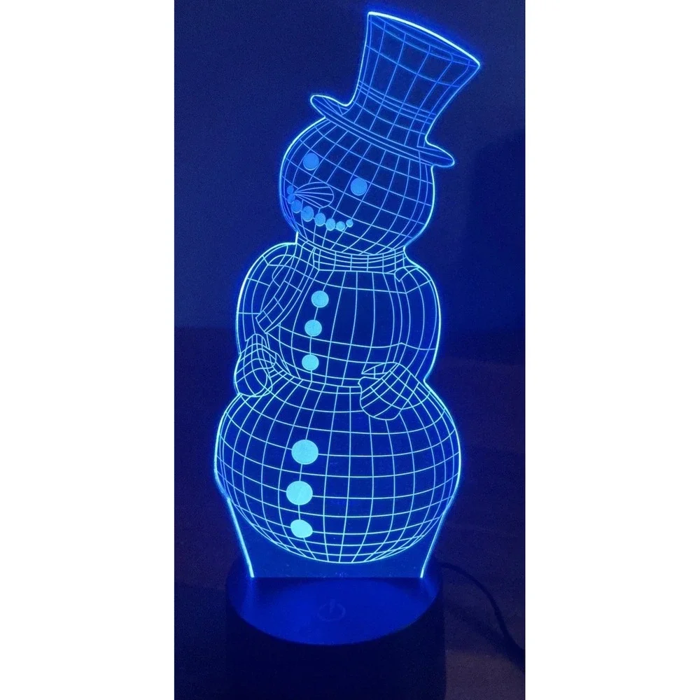 Decomantra USB Christmas Snowman Light, Seven Color Battery Or USB Power, Tested